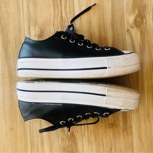 Chuck Taylor All Star Lift Platform Sneakers leather black white 6.5 7.5